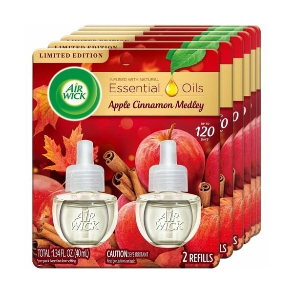 Reckitt Benckiser Scented Oil Refill, Apple Cinnamon, .67oz, CL, 6PK RAC95499CT - main